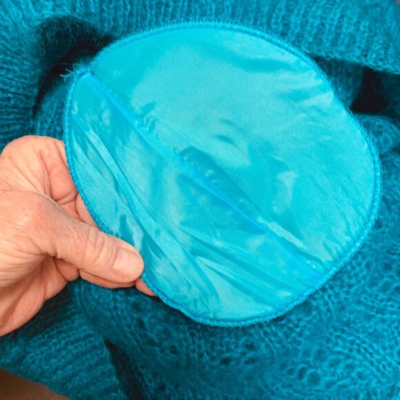 Vintage Mainframe Mohair Sweater Open Weave Large Dark Turquoise‎ - Picture 6 of 12